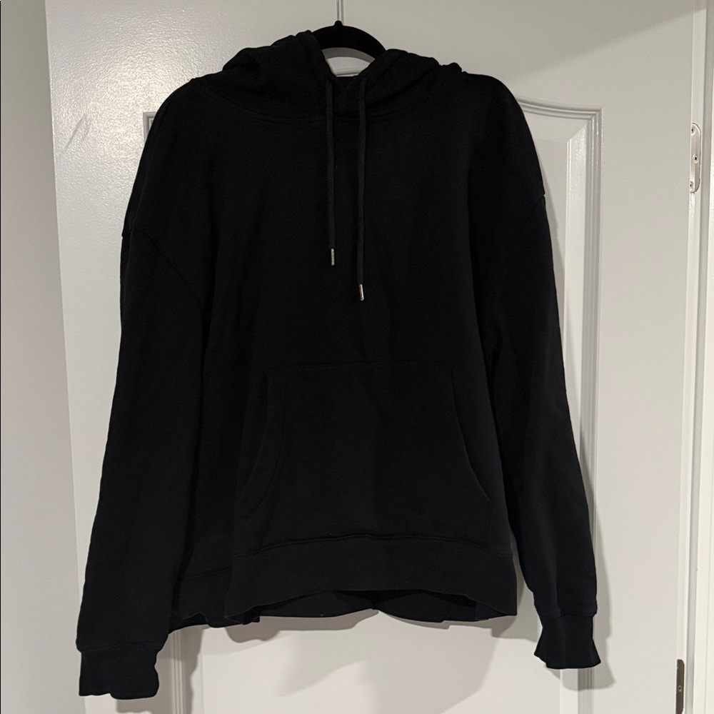 Men's Black Crewneck Hoodie - Classic Pullover Sweatshirt